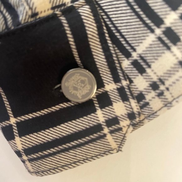 The Kooples xs black-and-cream plaid 100% silk shirt - Picture 10 of 14